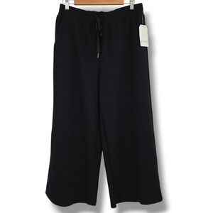 Wonderly Athleisure Shop Free‎ Flow Crop Pants Black Wide Leg Drawstring Large
